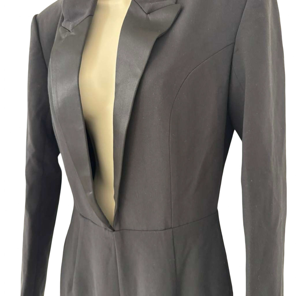 Pretty Little Thing by Naomi Campbell Black Tuxedo Jumpsuit NWT Wide Leg sz 6 - Picture 15 of 16